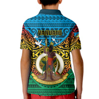 Vanuatu Torba Province Kid Polo Shirt Vanuatuan Coat Of Arms Polynesian Pattern LT05 - Polynesian Pride