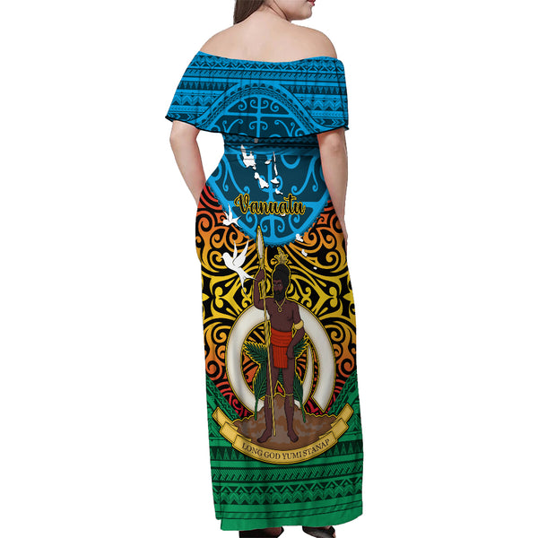 Personalized Vanuatu Summer Maxi Dress Vanuatuan Coat Of Arms Mix Pig Tusk Poynesian Pattern LT05 main image 1