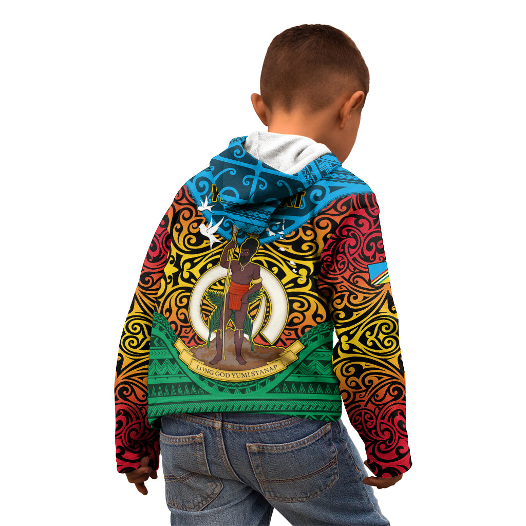 Personalized Vanuatu Torba Province Kid Hoodie Vanuatuan Coat Of Arms Polynesian Pattern LT05 - Polynesian Pride