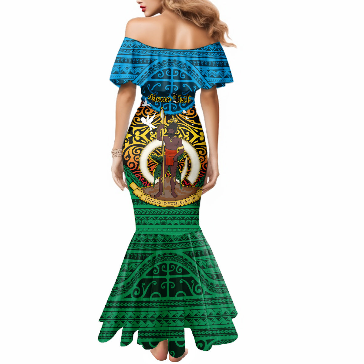 Personalized Vanuatu Torba Province Mermaid Dress Vanuatuan Coat Of Arms Polynesian Pattern LT05 - Polynesian Pride