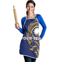 Personalised Nauru Angam Day Apron Gold Navy Tribal Pattern