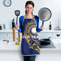 Personalised Nauru Angam Day Apron Gold Navy Tribal Pattern