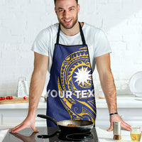 Personalised Nauru Angam Day Apron Gold Navy Tribal Pattern