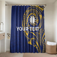 Personalised Nauru Angam Day Bathroom Set Gold Navy Tribal Pattern