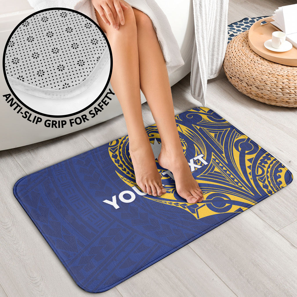 Personalised Nauru Angam Day Bathroom Set Gold Navy Tribal Pattern