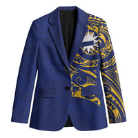 Personalised Nauru Angam Day Blazer Gold Navy Tribal Pattern