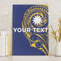 Personalised Nauru Angam Day Canvas Wall Art Gold Navy Tribal Pattern