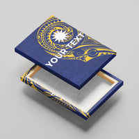 Personalised Nauru Angam Day Canvas Wall Art Gold Navy Tribal Pattern
