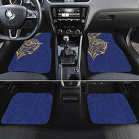 Personalised Nauru Angam Day Car Mats Gold Navy Tribal Pattern