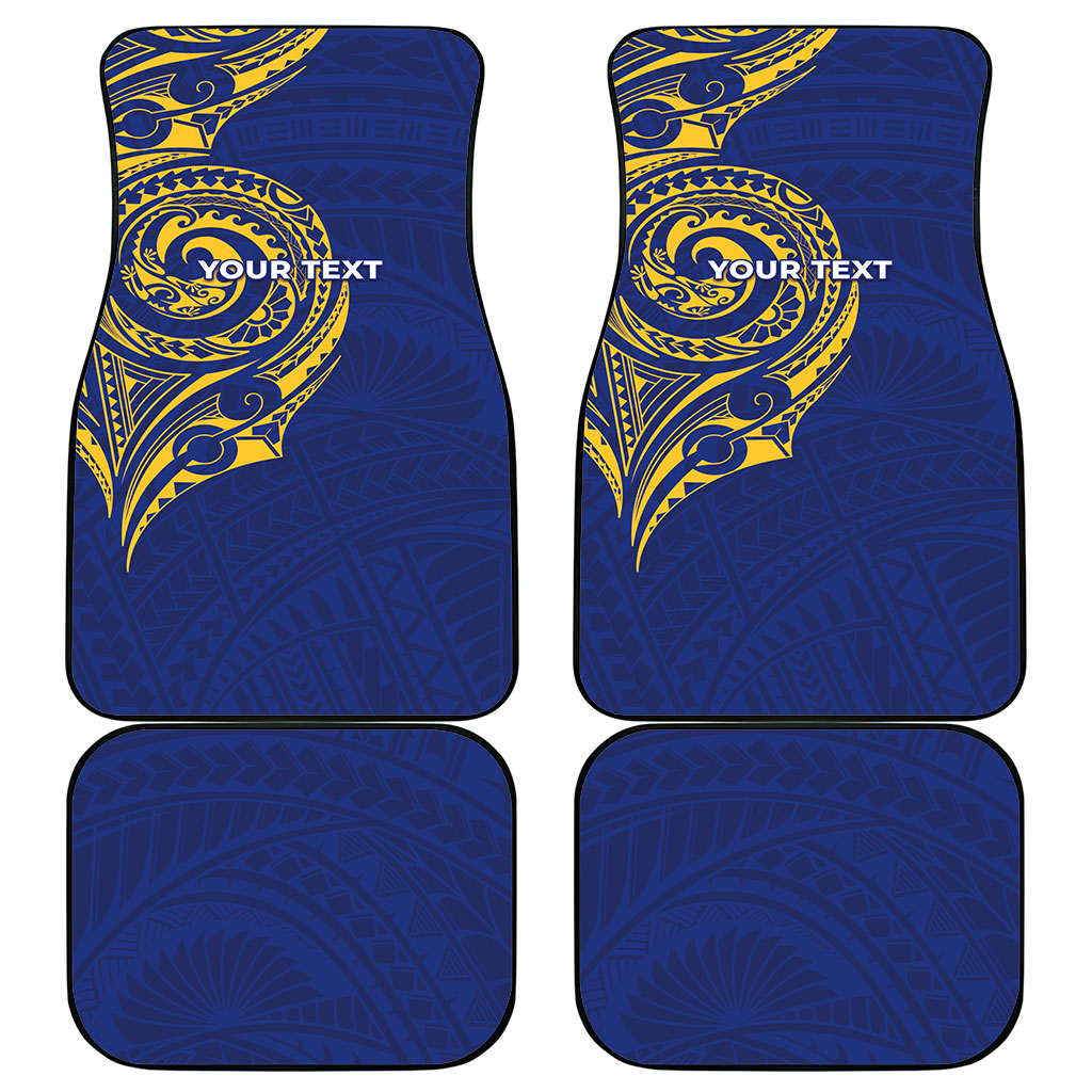 Personalised Nauru Angam Day Car Mats Gold Navy Tribal Pattern