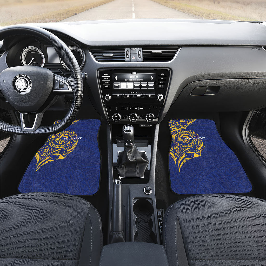 Personalised Nauru Angam Day Car Mats Gold Navy Tribal Pattern