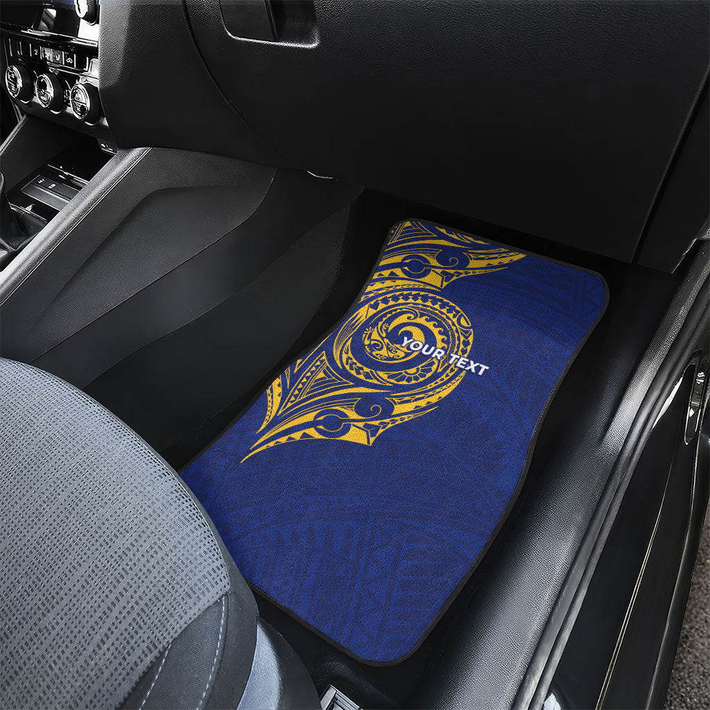 Personalised Nauru Angam Day Car Mats Gold Navy Tribal Pattern