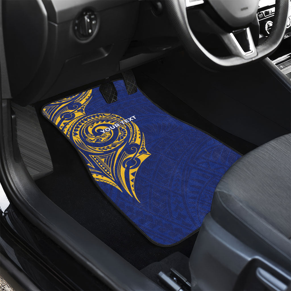 Personalised Nauru Angam Day Car Mats Gold Navy Tribal Pattern
