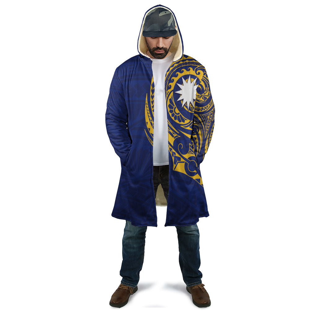 Personalised Nauru Angam Day Cloak Gold Navy Tribal Pattern
