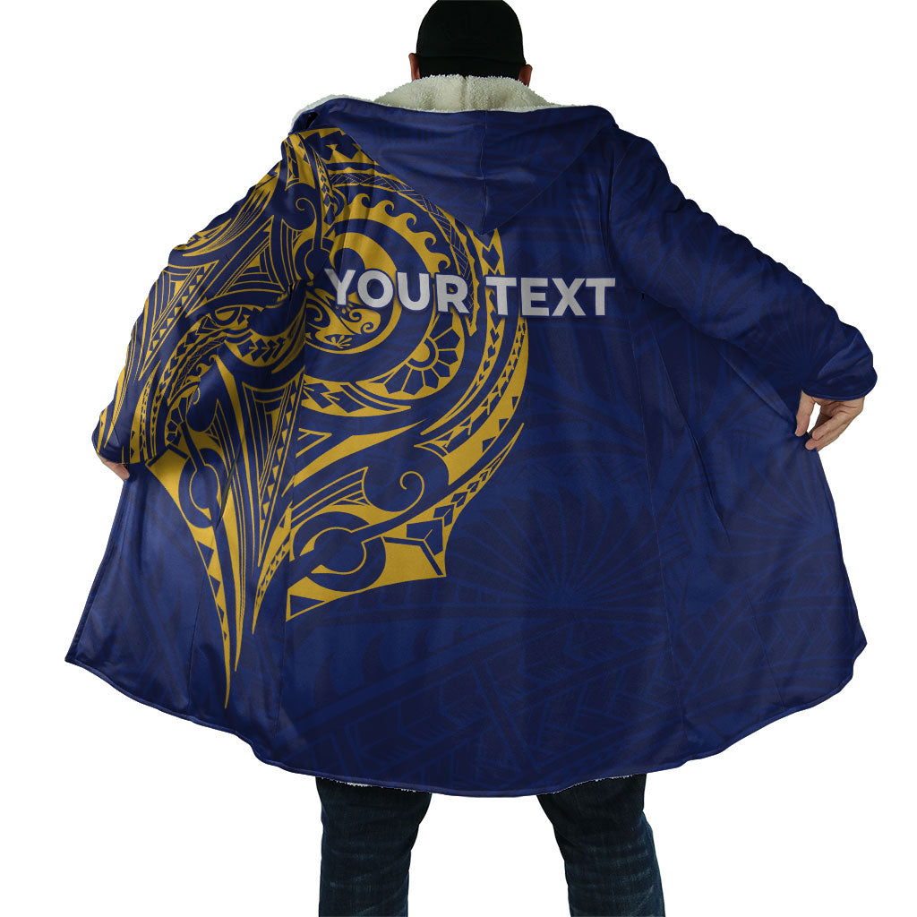 Personalised Nauru Angam Day Cloak Gold Navy Tribal Pattern
