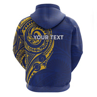 Personalised Nauru Angam Day Hoodie Gold Navy Tribal Pattern