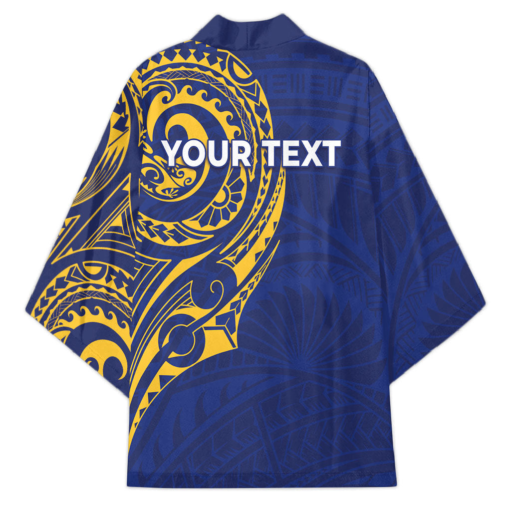Personalised Nauru Angam Day Kimono Gold Navy Tribal Pattern