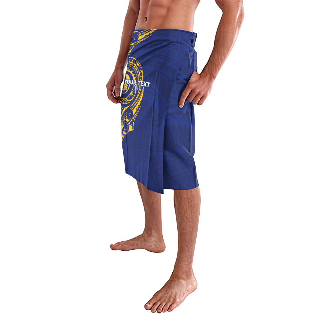 Personalised Nauru Angam Day Lavalava Gold Navy Tribal Pattern