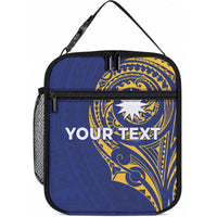 Personalised Nauru Angam Day Lunch Bag Gold Navy Tribal Pattern