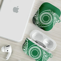 Cook Islands Gospel Day AirPods Case Green Tribal Curves