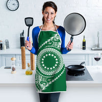 Cook Islands Gospel Day Apron Green Tribal Curves