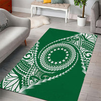 Cook Islands Gospel Day Area Rug Green Tribal Curves