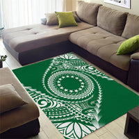 Cook Islands Gospel Day Area Rug Green Tribal Curves