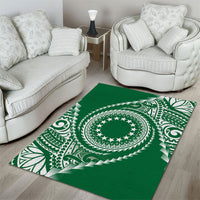 Cook Islands Gospel Day Area Rug Green Tribal Curves