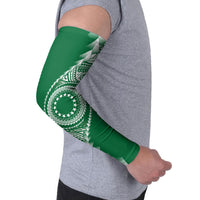 Cook Islands Gospel Day Arm Sleeves Green Tribal Curves