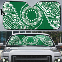 Cook Islands Gospel Day Auto Sun Shade Green Tribal Curves