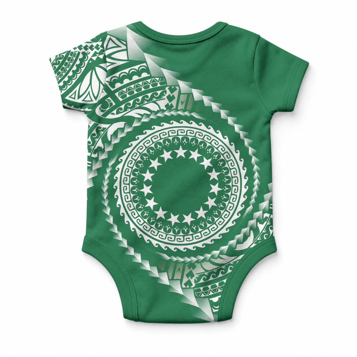 Cook Islands Gospel Day Baby Onesie Green Tribal Curves