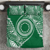 Cook Islands Gospel Day Bedding Set Green Tribal Curves