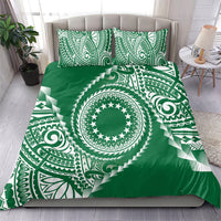 Cook Islands Gospel Day Bedding Set Green Tribal Curves