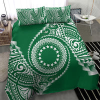 Cook Islands Gospel Day Bedding Set Green Tribal Curves