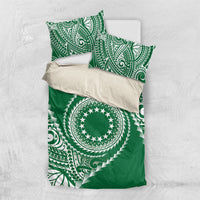 Cook Islands Gospel Day Bedding Set Green Tribal Curves