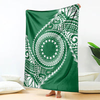 Cook Islands Gospel Day Blanket Green Tribal Curves