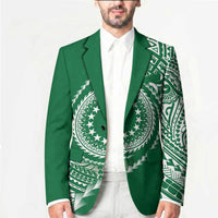 Cook Islands Gospel Day Blazer Green Tribal Curves