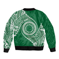 Cook Islands Gospel Day Bomber Jacket Green Tribal Curves
