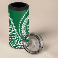 Cook Islands Gospel Day 4 in 1 Can Cooler Tumbler Green Tribal Curves