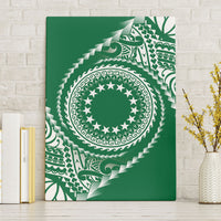 Cook Islands Gospel Day Canvas Wall Art Green Tribal Curves