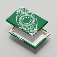 Cook Islands Gospel Day Canvas Wall Art Green Tribal Curves