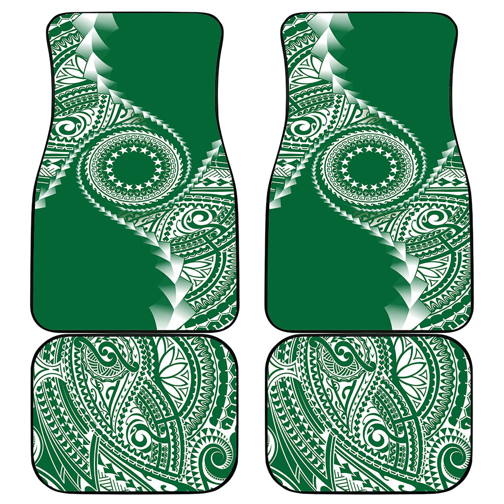 Cook Islands Gospel Day Car Mats Green Tribal Curves