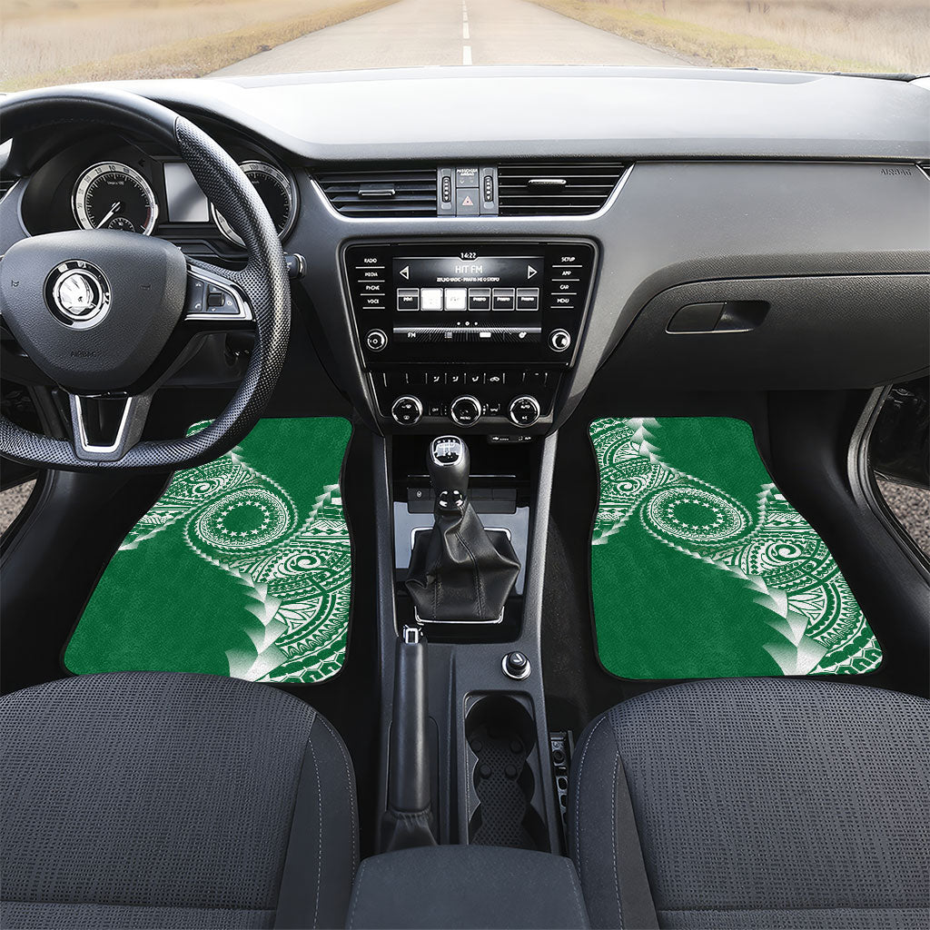 Cook Islands Gospel Day Car Mats Green Tribal Curves