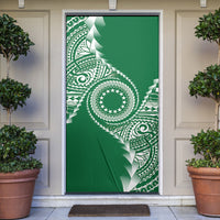 Cook Islands Gospel Day Door Cover Green Tribal Curves