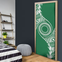 Cook Islands Gospel Day Door Cover Green Tribal Curves