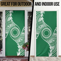 Cook Islands Gospel Day Door Cover Green Tribal Curves