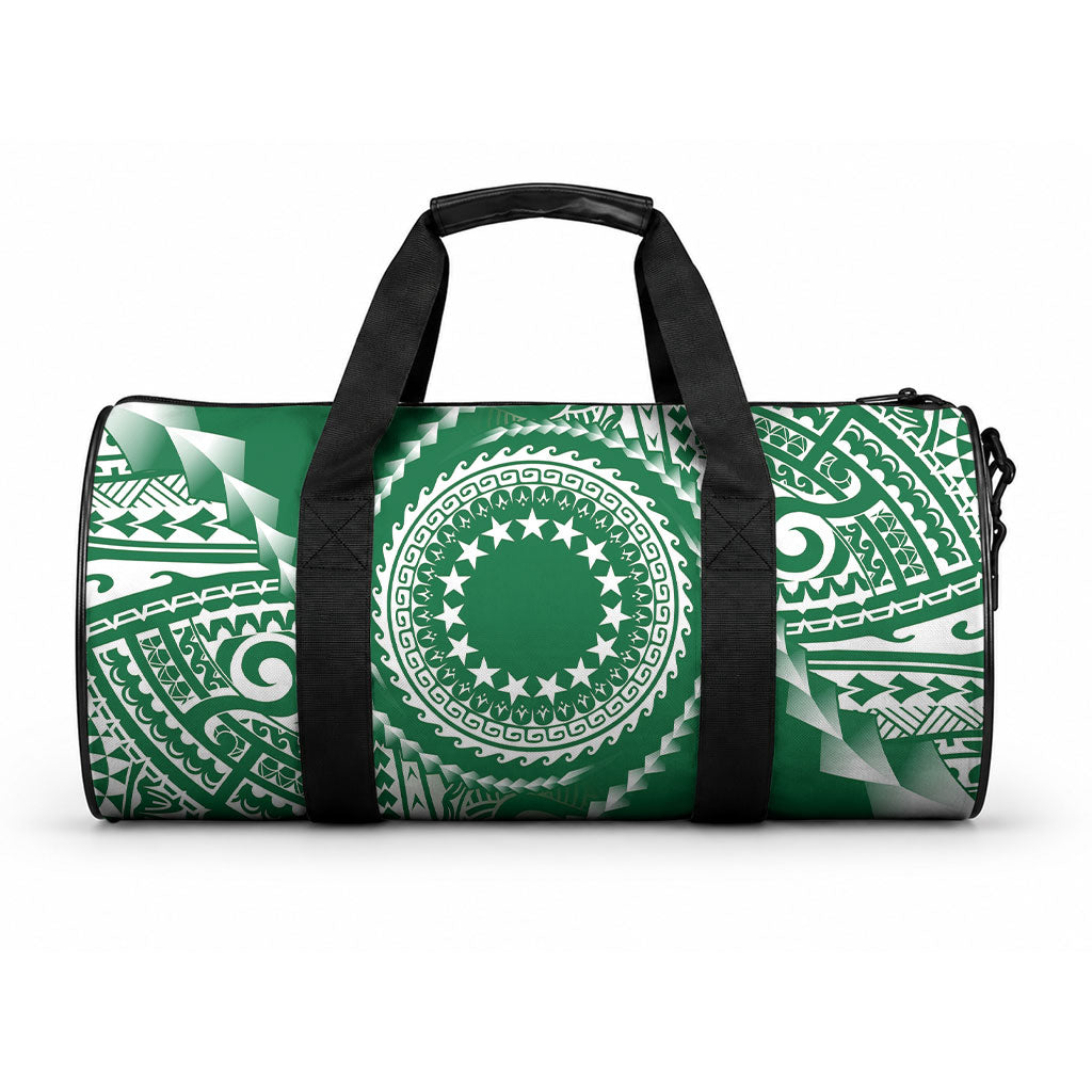 Cook Islands Gospel Day Duffle Bag Green Tribal Curves