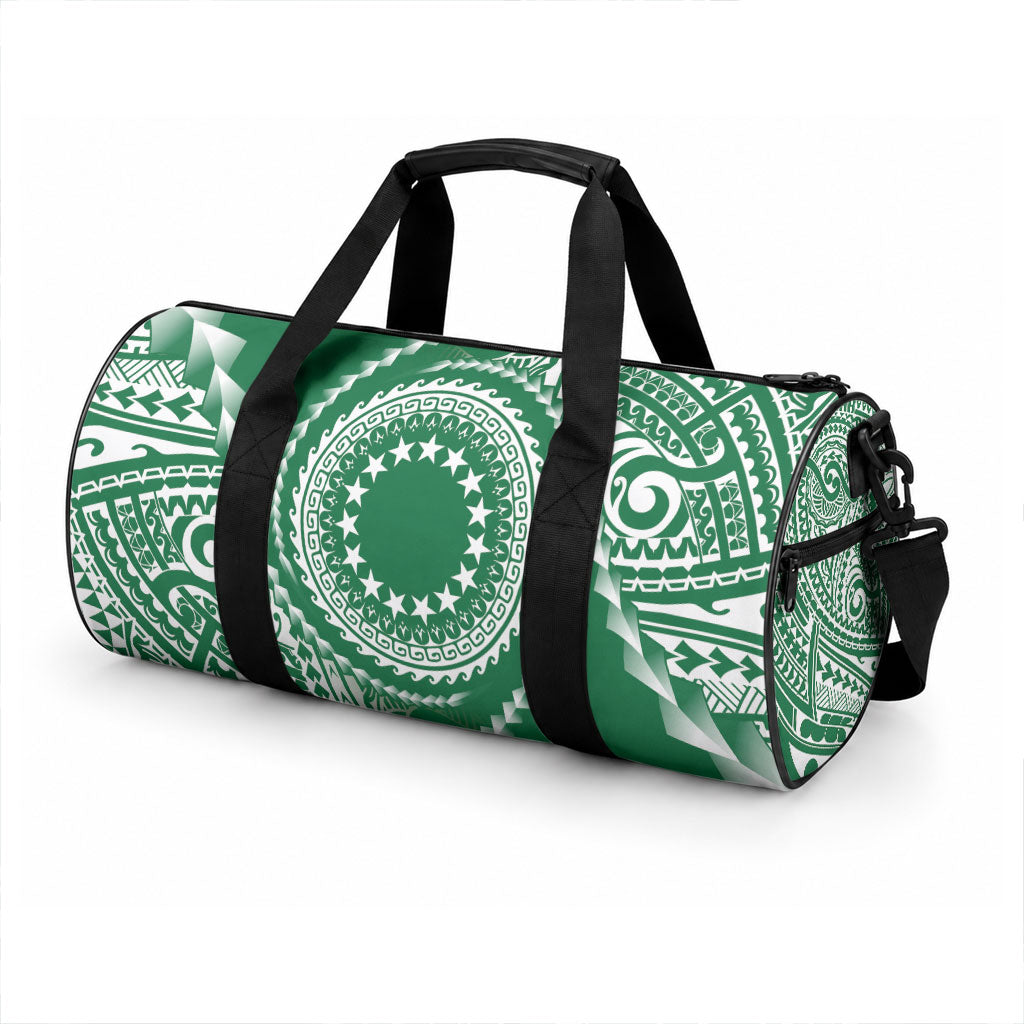 Cook Islands Gospel Day Duffle Bag Green Tribal Curves