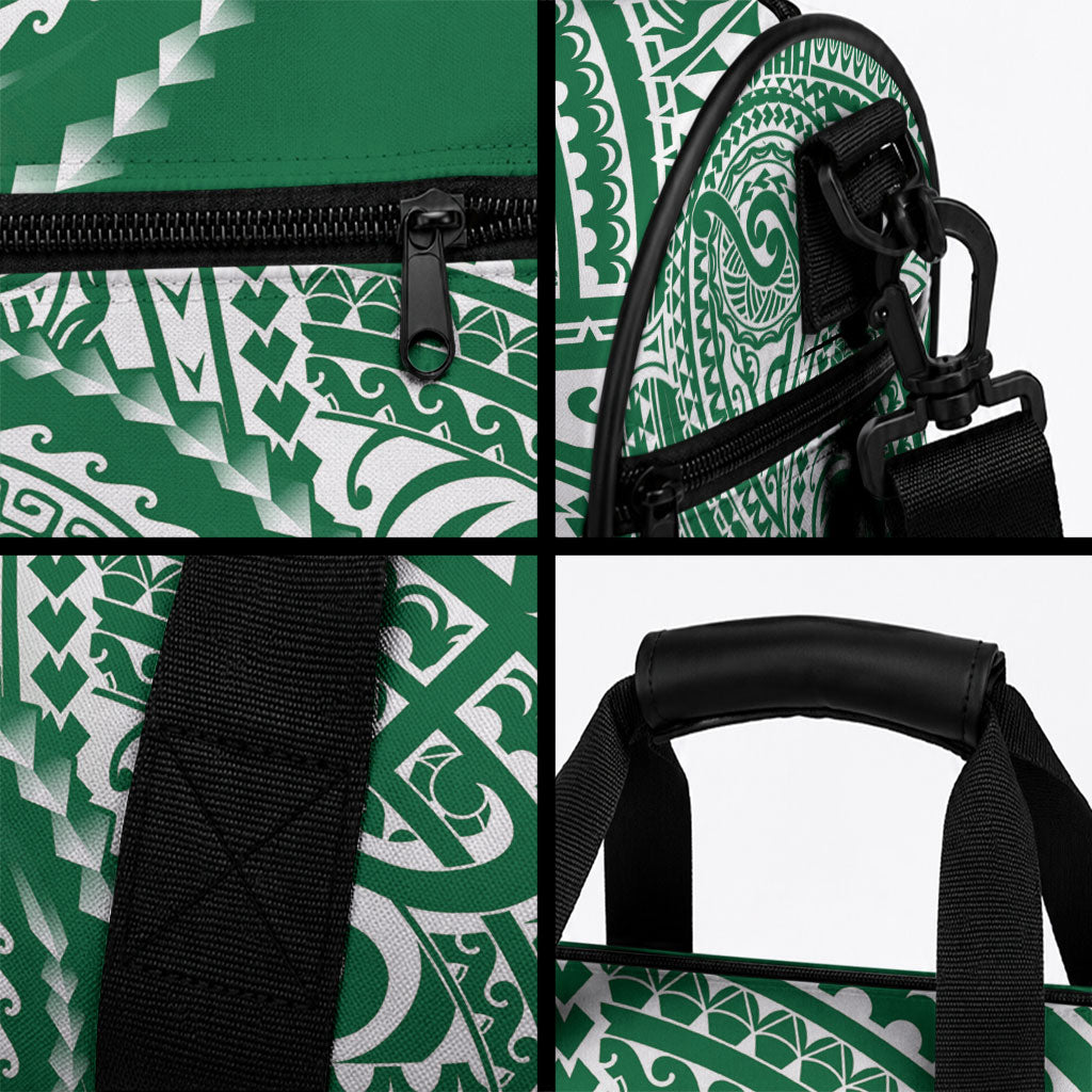 Cook Islands Gospel Day Duffle Bag Green Tribal Curves