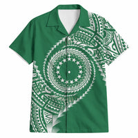 Cook Islands Gospel Day Hawaiian Shirt Green Tribal Curves